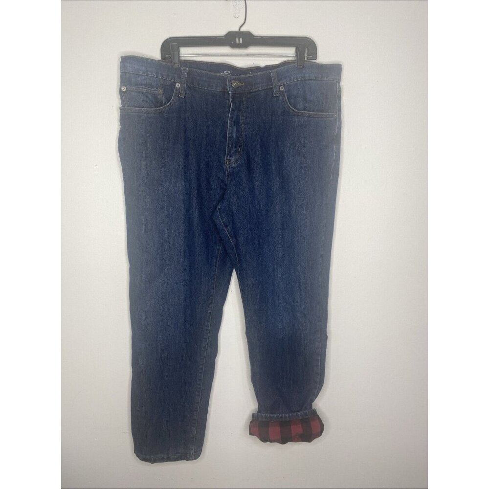 Eddie Bawer Flannel Lined Denim Jeans Size 40x32  Mens Blue 42 x 30